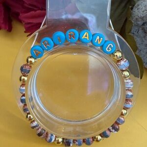 ARIRANG BTS Tour Blue? Gold and Brown Beaded Bracelet